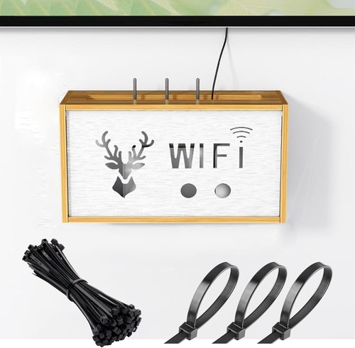 Wifi router storage box wooden - box,